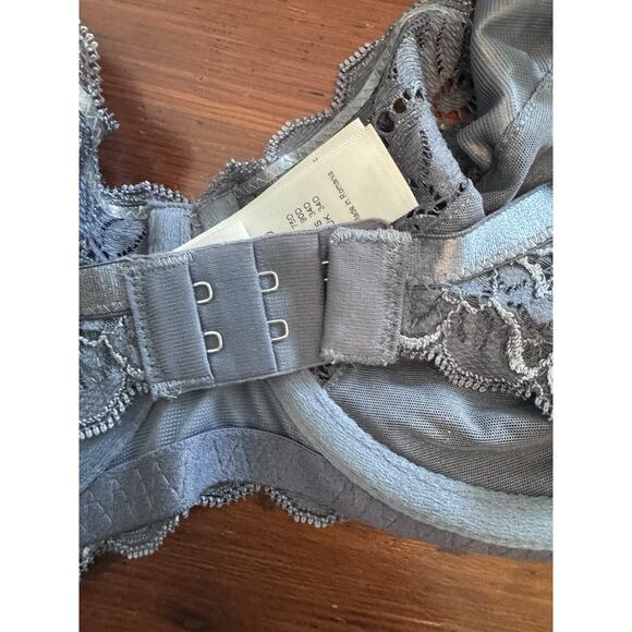 Hanro Moments 1467 Underwire Bra Size 34D pigeon Blue/gray NWT $160 - Picture 6 of 12